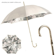 Luxury Double Layer Straight Umbrella Customized Umbrella Full Flower Printing Inside Umbrella